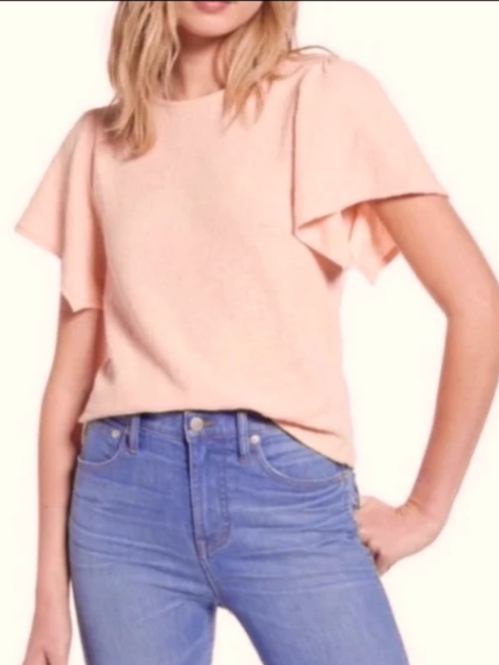Madewell Textured Flutter Sleeve Top